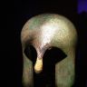Thessaloniki Archaeological Museum - Corintian bronze helmet with gold 001